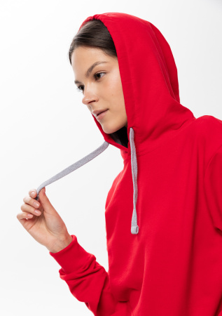 Красное худи арт. 23 с контрастным капюшоном, футер без начеса 100% хлопок, 260 гр/м2 | Мерч, униформа и текстиль для бизнеса photo-7