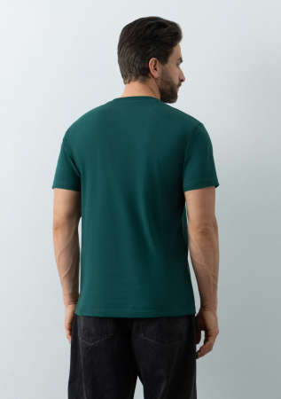 Тёмно-зелёная футболка арт. 08U прямого кроя из 100% хлопка, 180 гр/м2, оптом | Мерч, униформа и текстиль для бизнеса  photo-5