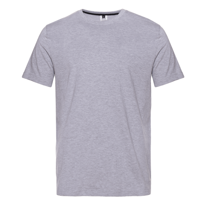 Футболка серый меланж арт. 02 прямого кроя из 100% хлопка, 160 гр/м2, оптом | Мерч, униформа и текстиль для бизнеса  фото-0