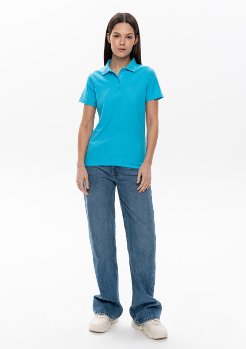 Рубашка поло женская STAN хлопок/полиэстер 185, 04WL, Бирюзовый (32) фото-3