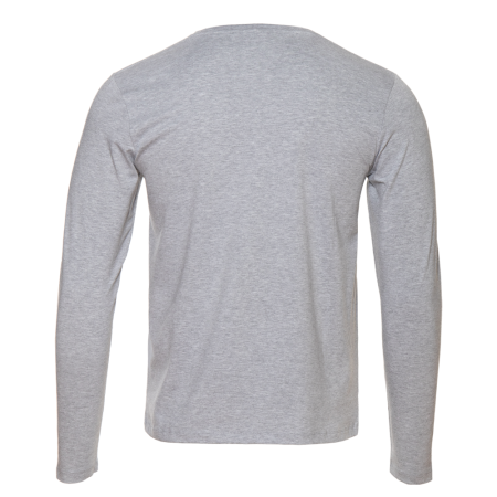 Серая футболка с длинными рукавами арт. 35 прямого кроя, из 100% хлопка, 140 гр/м2, оптом | Мерч, униформа и текстиль для бизнеса   photo-1
