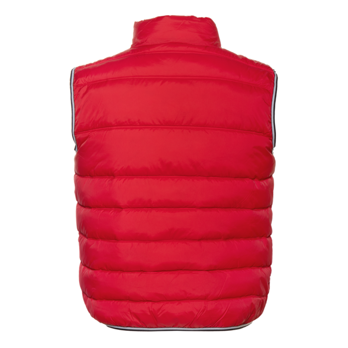 Красный однотонный утепленный жилет арт. 82 с контрастным кантом, 100% нейлон, оптом | Мерч, униформа и текстиль для бизнеса фото-1