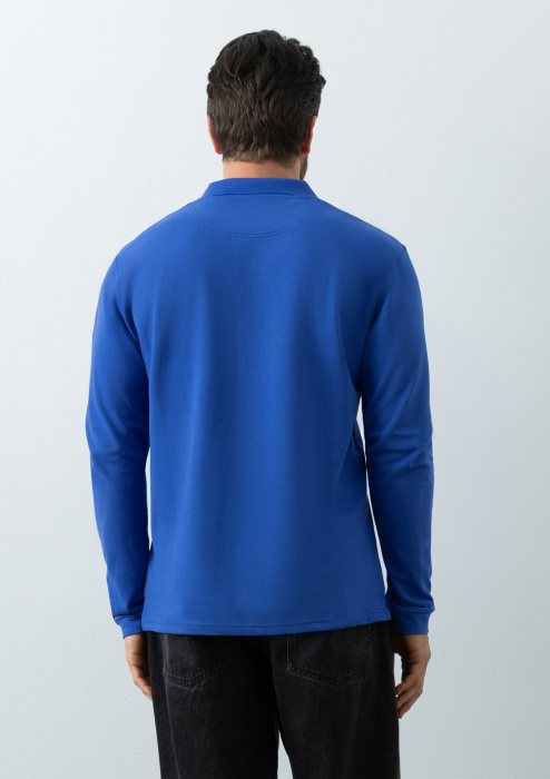 Рубашка поло унисекс STAN длинный рукав хлопок/полиэстер 185, 104S, Синий (16) | Мерч, униформа и текстиль для бизнеса фото-3