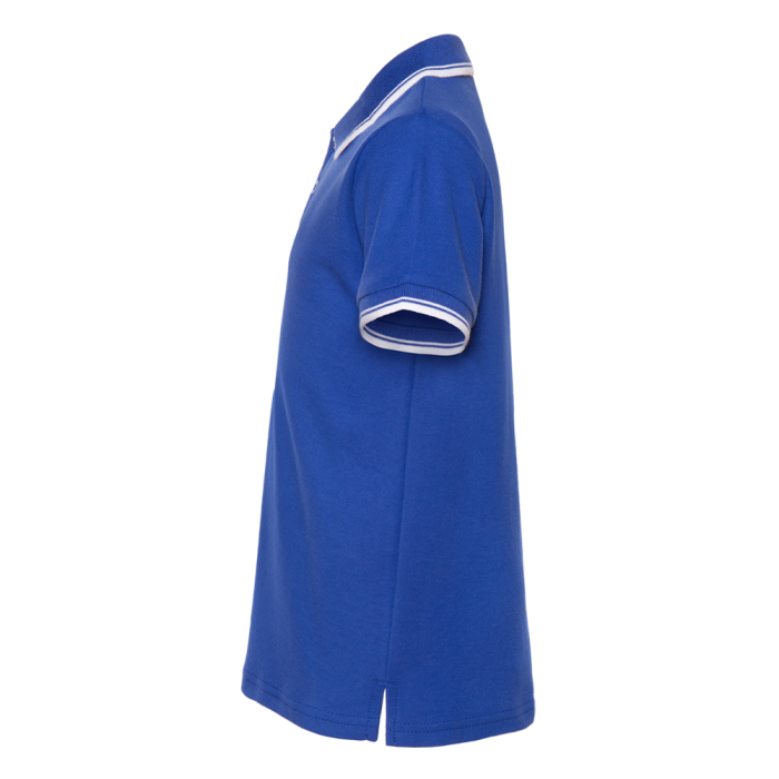 Детская синяя рубашка поло арт. 04TJ, 80% хлопок, 20% полиэстер, 185 гр/м2, оптом | Мерч, униформа и текстиль для бизнеса  фото-2