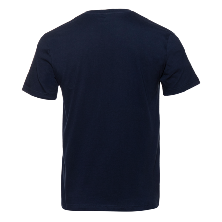 Тёмно-синяя футболка арт. 02 прямого кроя из 100% хлопка, 160 гр/м2, оптом | Мерч, униформа и текстиль для бизнеса  photo-2