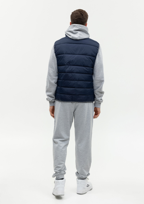 Темно-синий однотонный утепленный жилет арт. 82 с контрастным кантом, 100% нейлон, оптом | Мерч, униформа и текстиль для бизнеса фото-3