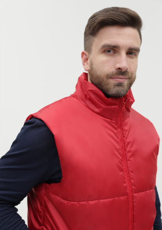 Красный однотонный утепленный жилет арт. 84, 100% нейлон, оптом | Мерч, униформа и текстиль для бизнеса photo-6