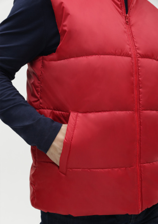 Красный однотонный утепленный жилет арт. 84, 100% нейлон, оптом | Мерч, униформа и текстиль для бизнеса photo-7