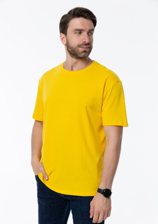 Жёлтая футболка арт. 02 прямого кроя из 100% хлопка, 160 гр/м2, оптом | Мерч, униформа и текстиль для бизнеса photo-10