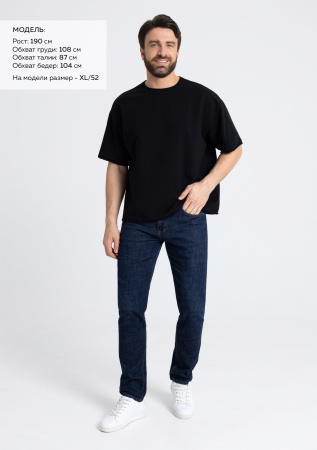 Чёрная футболка арт. 41 оверсайз кроя состав 95% хлопок 5% спандекс, 260 гр/м2, оптом | Мерч, униформа и текстиль для бизнеса   photo-1