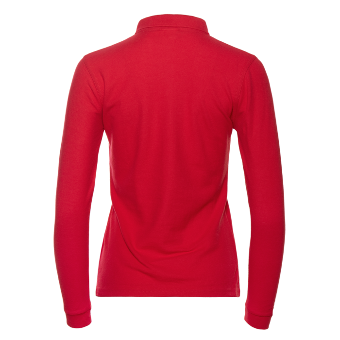 Женская красная рубашка поло с длинным рукавом арт. 04SW приталенного кроя, 65% хлопок, 35% полиэстер, 185 гр/м2, оптом | Мерч, униформа и текстиль для бизнеса  фото-1