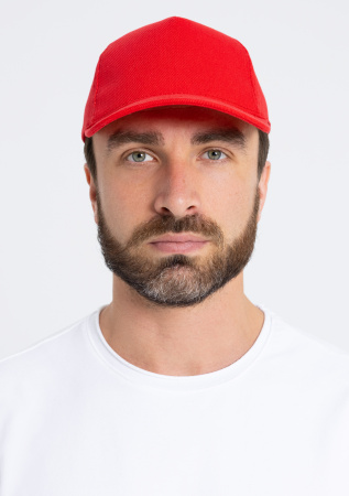 Красная бейсболка арт. 01, 5 клиньев из 100% хлопка, 330 гр/м2, оптом | Мерч, униформа и текстиль для бизнеса  photo-4