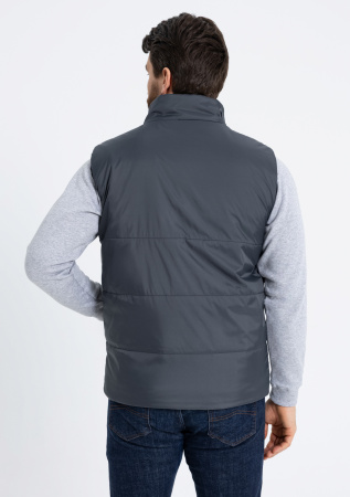 Графитовый однотонный утепленный жилет арт. 84, 100% нейлон, оптом | Мерч, униформа и текстиль для бизнеса photo-4