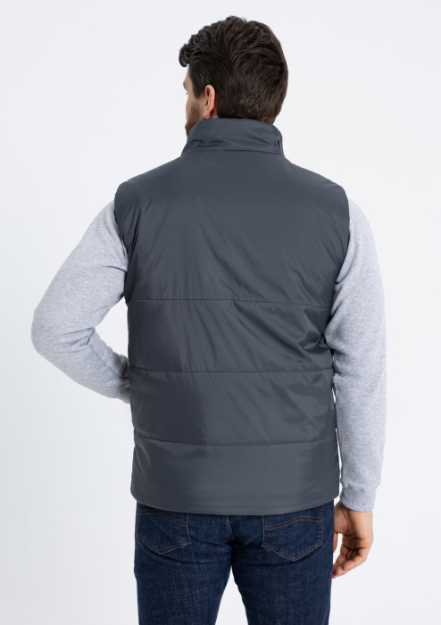 Графитовый однотонный утепленный жилет арт. 84, 100% нейлон, оптом | Мерч, униформа и текстиль для бизнеса фото-4