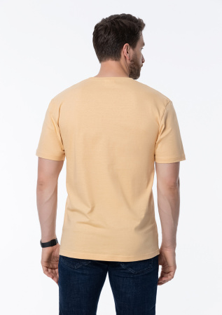 Бежевая футболка арт. 02 прямого кроя из 100% хлопка, 160 гр/м2, оптом | Мерч, униформа и текстиль для бизнеса  photo-12