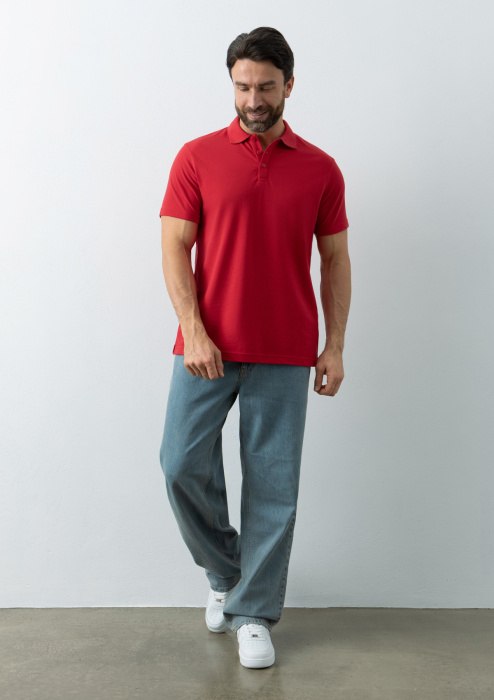 Рубашка поло унисекс STAN хлопок/полиэстер 185, 104, Красный (14) | Мерч, униформа и текстиль для бизнеса фото-3