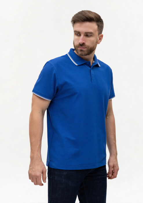 Рубашка поло унисекс STAN с окантовкой хлопок/полиэстер 185, 04T, Синий (16) | Мерч, униформа и текстиль для бизнеса фото-3