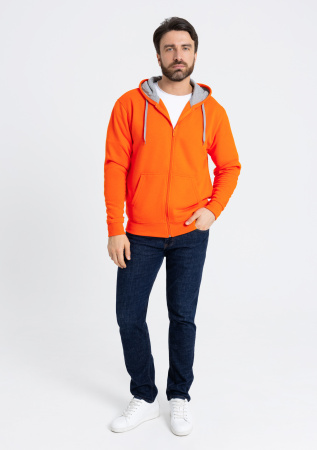 Толстовка  мужская STAN с капюшоном на молнии  футер с начёсом 280, 17,Оранжевый (28) | Мерч, униформа и текстиль для бизнеса photo-4