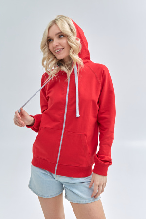 Женская красная толстовка STAN арт. 61W, футер без начеса, 92% хлопок 8% эластан, 260 гр/м2 | Мерч, униформа и текстиль для бизнеса photo-3