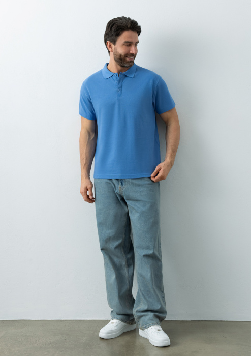 Рубашка поло унисекс STAN хлопок/полиэстер 185, 104, Голубой (76) | Мерч, униформа и текстиль для бизнеса фото-3