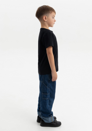 Чёрная детская футболка арт. 06U оверсайз кроя из 100% хлопка, 140 гр/м2, оптом | Мерч, униформа и текстиль для бизнеса photo-7