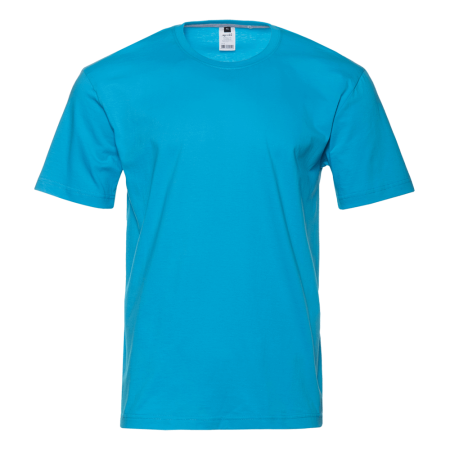 Бирюзовая футболка арт. 02 прямого кроя из 100% хлопка, 160 гр/м2, оптом | Мерч, униформа и текстиль для бизнеса  photo-0