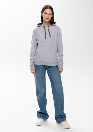 Серое худи арт. 23 с контрастным капюшоном, футер без начеса 100% хлопок, 260 гр/м2 | Мерч, униформа и текстиль для бизнеса photo-8