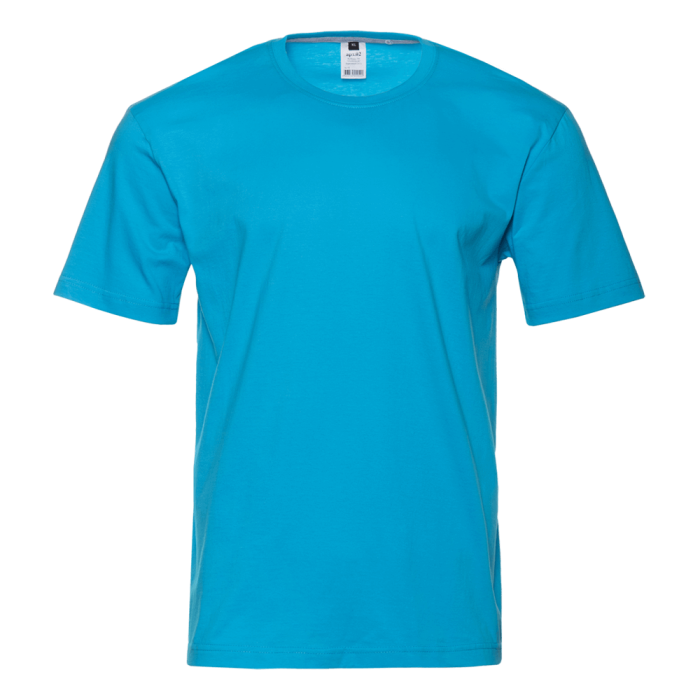 Бирюзовая футболка арт. 02 прямого кроя из 100% хлопка, 160 гр/м2, оптом | Мерч, униформа и текстиль для бизнеса  фото-0