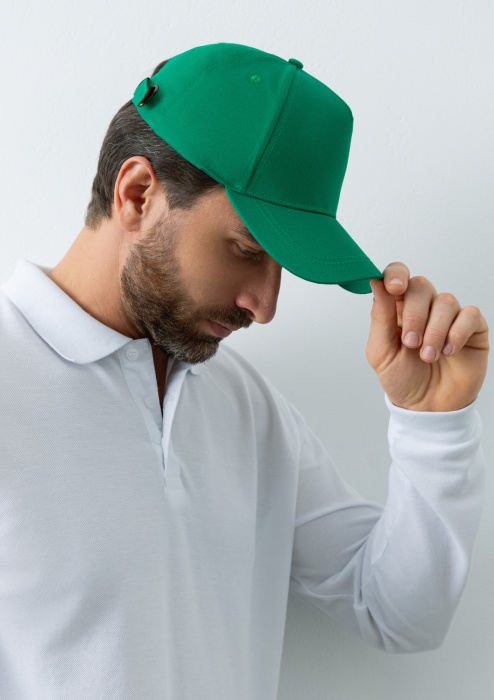 Зеленая бейсболка 5 клиньев из 100% хлопка, оптом | Мерч, униформа и текстиль для бизнеса  фото-4
