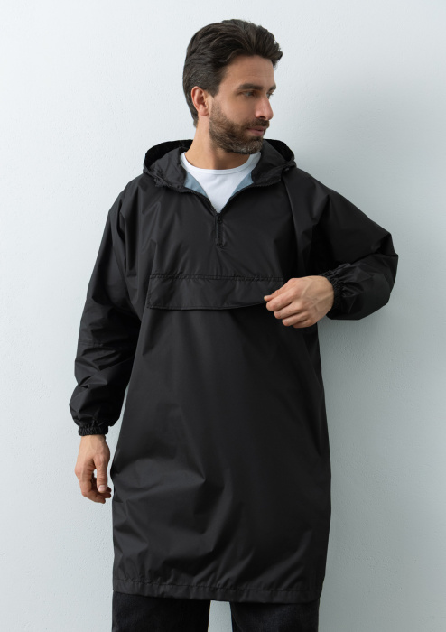 Черный однотонный дождевик пончо арт. 61, 100% полиэстер с водоотталкивающей пропиткой, оптом | Мерч, униформа и текстиль для бизнеса фото-4