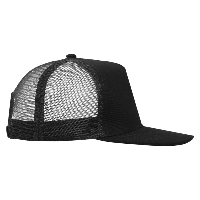 Черная бейсболка с прямым козырьком арт. 09, 5 клиньев из 100% хлопка, 330 гр/м2, оптом | Мерч, униформа и текстиль для бизнеса  фото-2