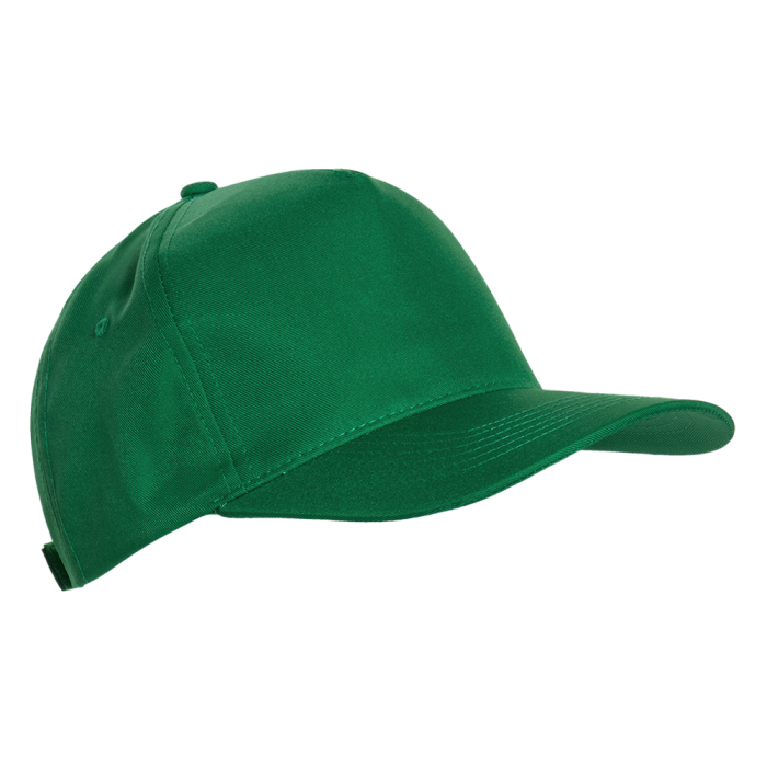 Зеленая бейсболка арт. 10P, 5 клиньев из 100% полиэстера, 150 гр/м2, оптом | Мерч, униформа и текстиль для бизнеса  фото-0