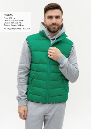 Зеленый однотонный утепленный жилет арт. 82, 100% нейлон, оптом | Мерч, униформа и текстиль для бизнеса photo-2