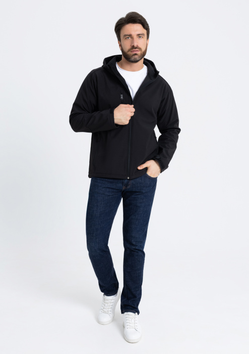 Черная однотонная куртка арт. 71N, softshell, оптом  | Мерч, униформа и текстиль для бизнеса фото-4