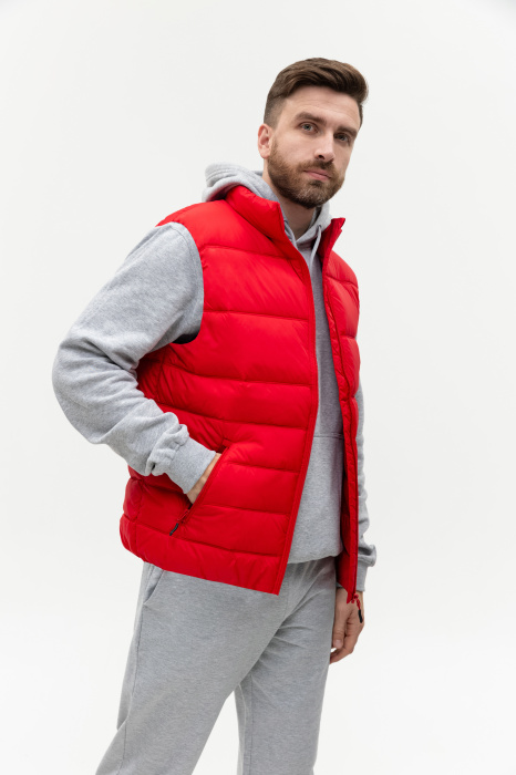 Красный однотонный утепленный жилет арт. 82, 100% нейлон, оптом | Мерч, униформа и текстиль для бизнеса фото-2