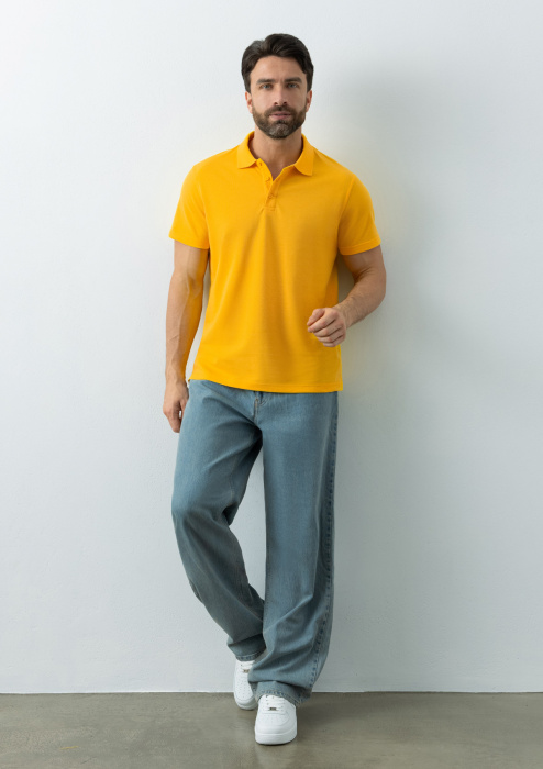 Рубашка поло унисекс STAN хлопок/полиэстер 185, 104, Жёлтый (12) | Мерч, униформа и текстиль для бизнеса фото-3