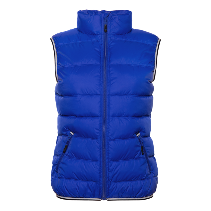 Синий однотонный утепленный женский жилет арт. 82W, 100% нейлон, оптом | Мерч, униформа и текстиль для бизнеса фото-0