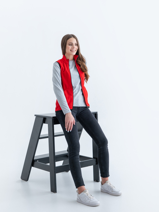 Красный однотонный женский жилет арт. 28WN, микрофлис 200 гр/м2, оптом | Мерч, униформа и текстиль для бизнеса фото-4