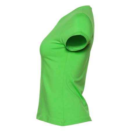 Женская ярко-зеленая футболка арт. 07U приталенного силуэта, 92% хлопок и 8% эластан, 180 гр/м2, оптом | Мерч, униформа и текстиль для бизнеса  photo-2