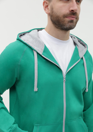 Толстовка мужская STAN с капюшоном на молнии футер без начёса 260, 61, Зелёный (30) | Мерч, униформа и текстиль для бизнеса photo-10