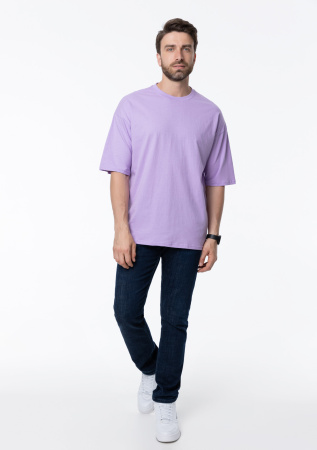 Лавандовая футболка арт. 39 оверсайз кроя, из 100% хлопка, 140 гр/м2, оптом | Мерч, униформа и текстиль для бизнеса   photo-4