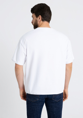 Белая футболка арт. 41 оверсайз кроя состав 95% хлопок 5% спандекс, 260 гр/м2, оптом | Мерч, униформа и текстиль для бизнеса   photo-7