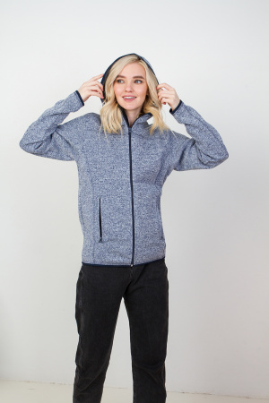 Светло-серая толстовка STAN арт. 67 на молнии, вязаный флис 100% полиэстер, 320 гр/м2 | Мерч, униформа и текстиль для бизнеса photo-3