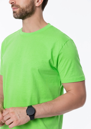 Ярко-зелёная футболка арт. 51 прямого кроя из 100% хлопка, 150 гр/м2, оптом | Мерч, униформа и текстиль для бизнеса  photo-5