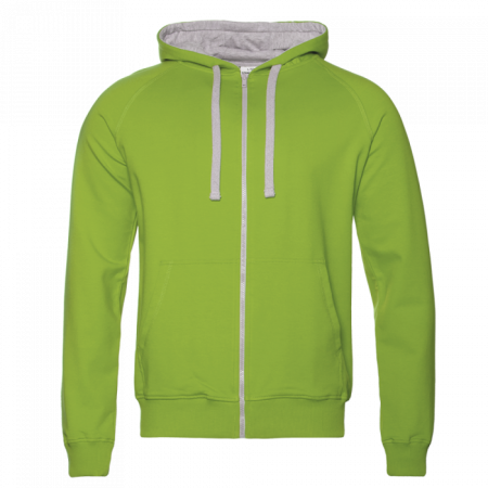 Толстовка мужская STAN с капюшоном на молнии футер без начёса 260, 61, Ярко-зелёный (26)  | Мерч, униформа и текстиль для бизнеса photo-0