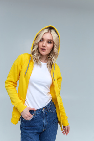 Женская желтая толстовка STAN арт. 17W, футер с начесом, 60% хлопок 40% полиэстер, 280 гр/м2 — оптом | Мерч, униформа и текстиль для бизнеса photo-5