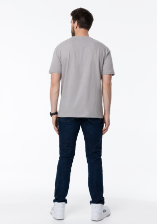 Светло-серая футболка арт. 02 прямого кроя из 100% хлопка, 160 гр/м2, оптом | Мерч, униформа и текстиль для бизнеса  photo-13