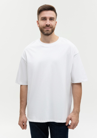Белая футболка арт. 56 оверсайз кроя из 100% хлопка, 240 гр/м2, оптом | Мерч, униформа и текстиль для бизнеса  photo-6