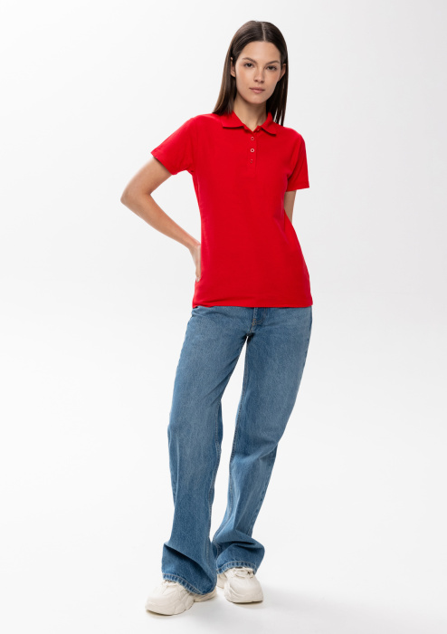 Рубашка поло женская STAN хлопок/полиэстер 185, 04WL, Красный (14) фото-3