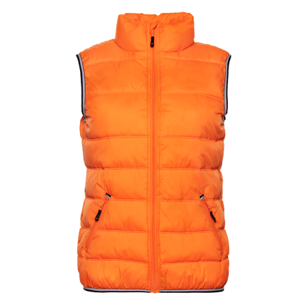 Оранжевый однотонный утепленный женский жилет арт. 82W, 100% нейлон, оптом | Мерч, униформа и текстиль для бизнеса photo-0